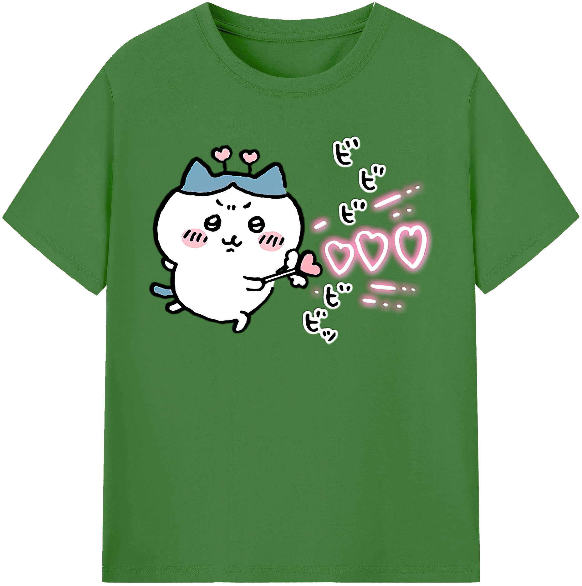 （画像用） ちいかわ ハチワレ Chii-kawa hachiware レディースカジュアルプリントTシャツ（綿100％）